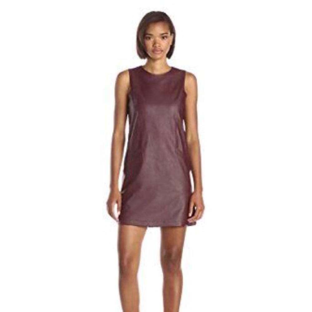 JACK BY BB DAKOTA ORSINO VEGAN LEATHER SHIFT DRESS